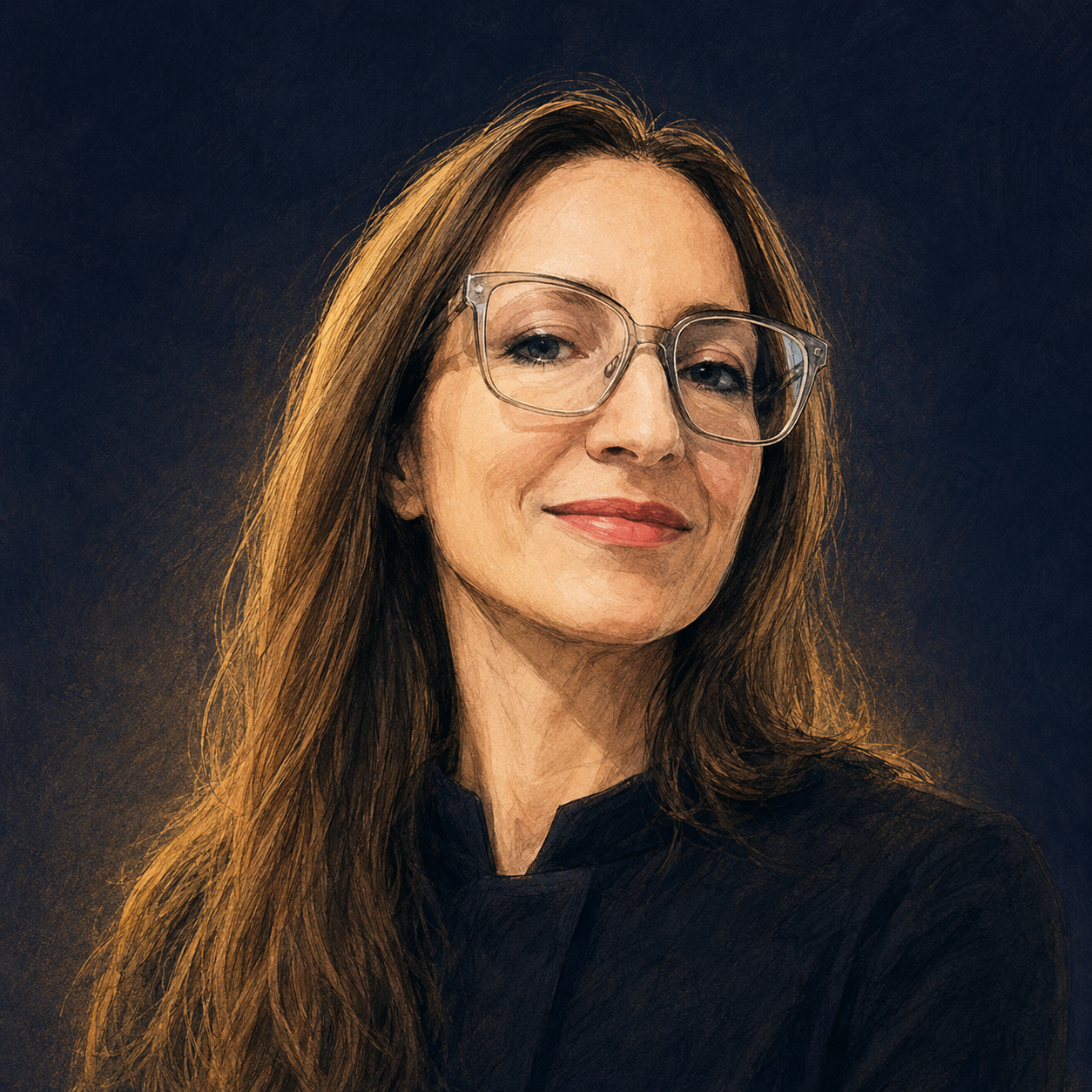 Illustrated portrait of Esther Bracha Kaminer